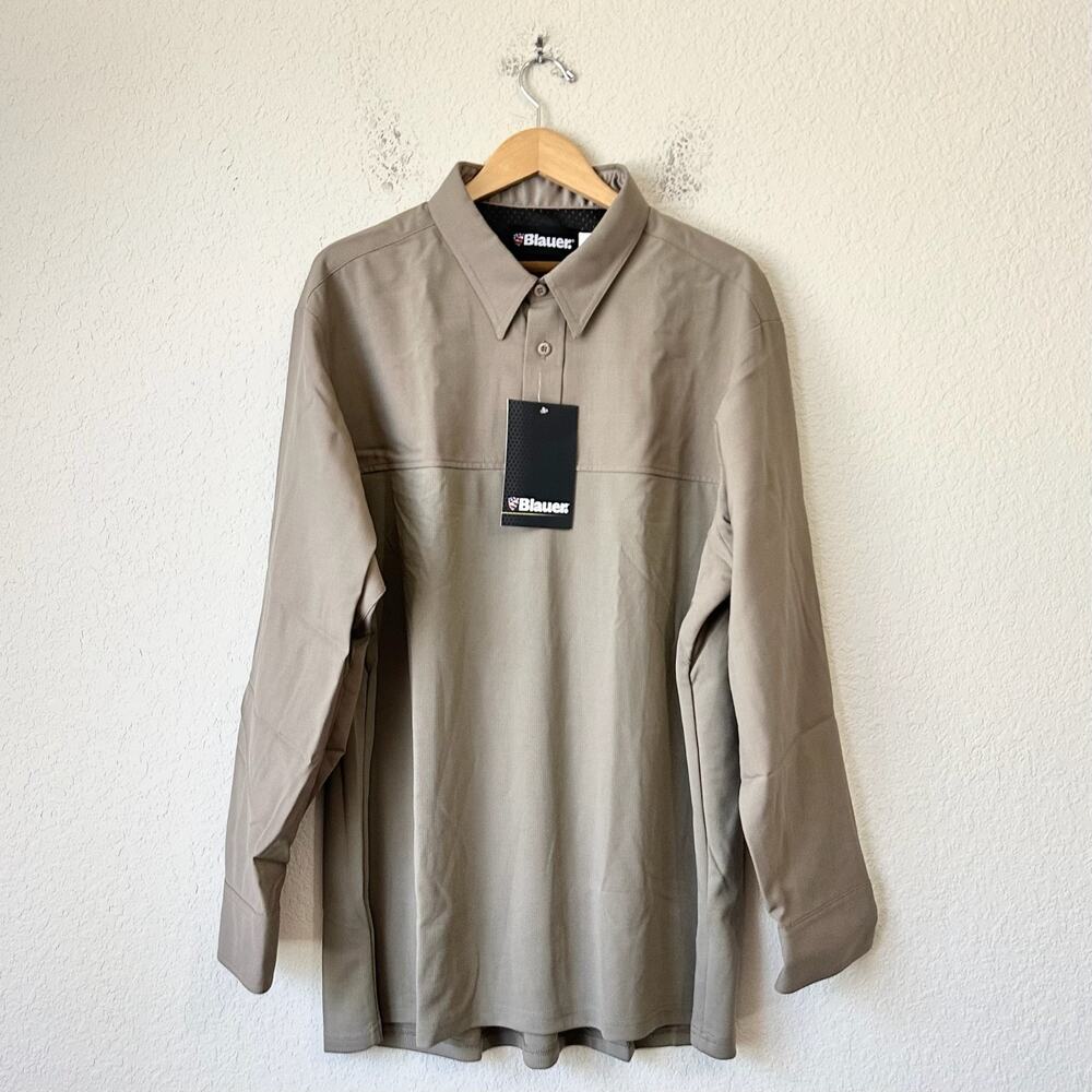BLAUER Polo Shirt Tan Tactical ArmorSkin Base Long Sleeve BDU NWT
